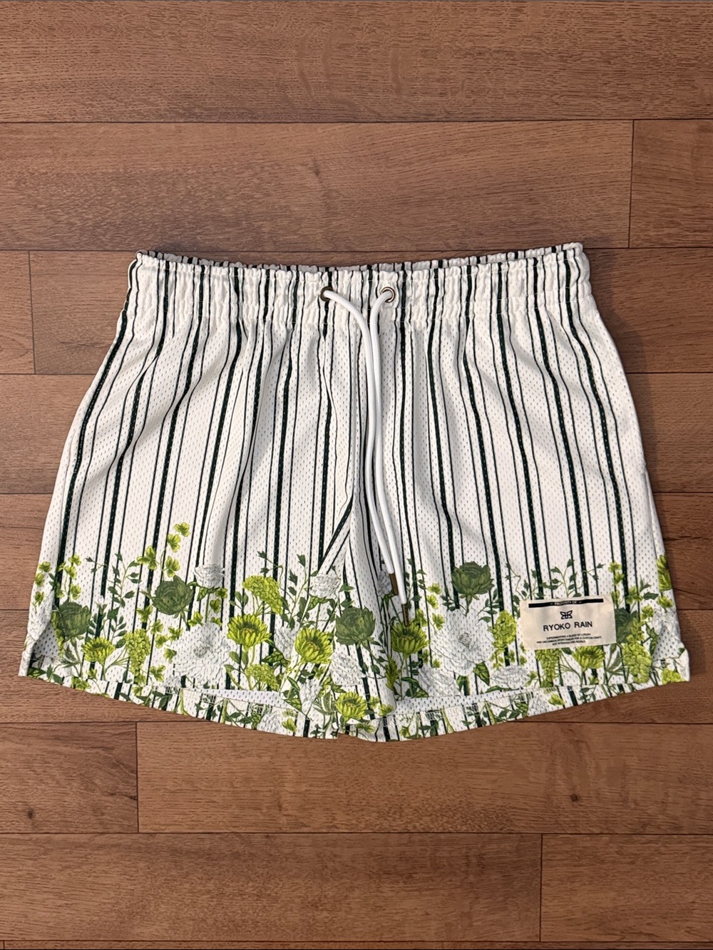 Ryoko Rain Size Extra Large Striped Floral Print Shorts Streetwear Basketball XL